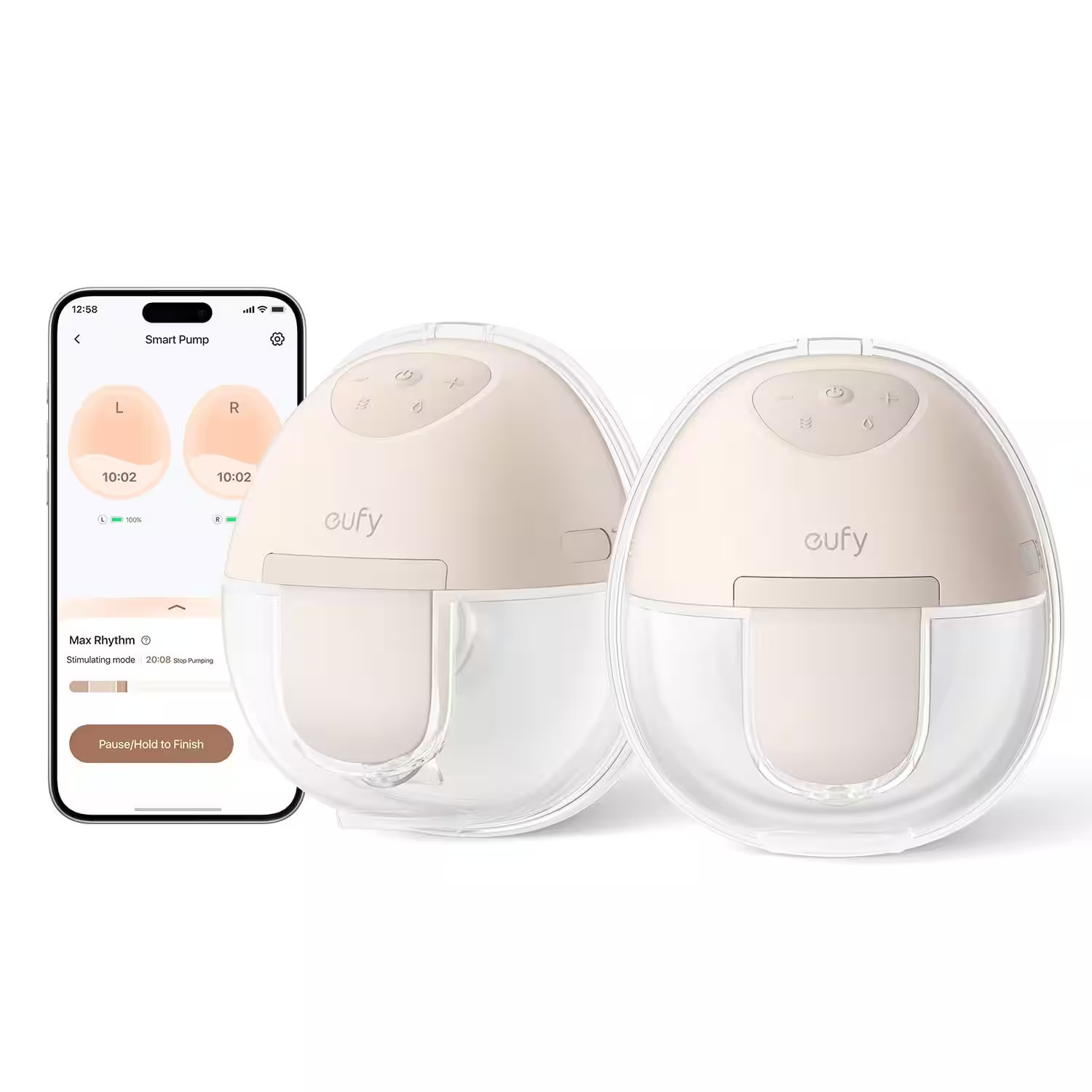 eufy - Wearable Breast Pump E10, Hands‑Free, Hospital‑Grade Suction, Smart Rhythm, Portable, Leak‑Proof, Ultra‑Quiet - Brown | Best Buy U.S.
