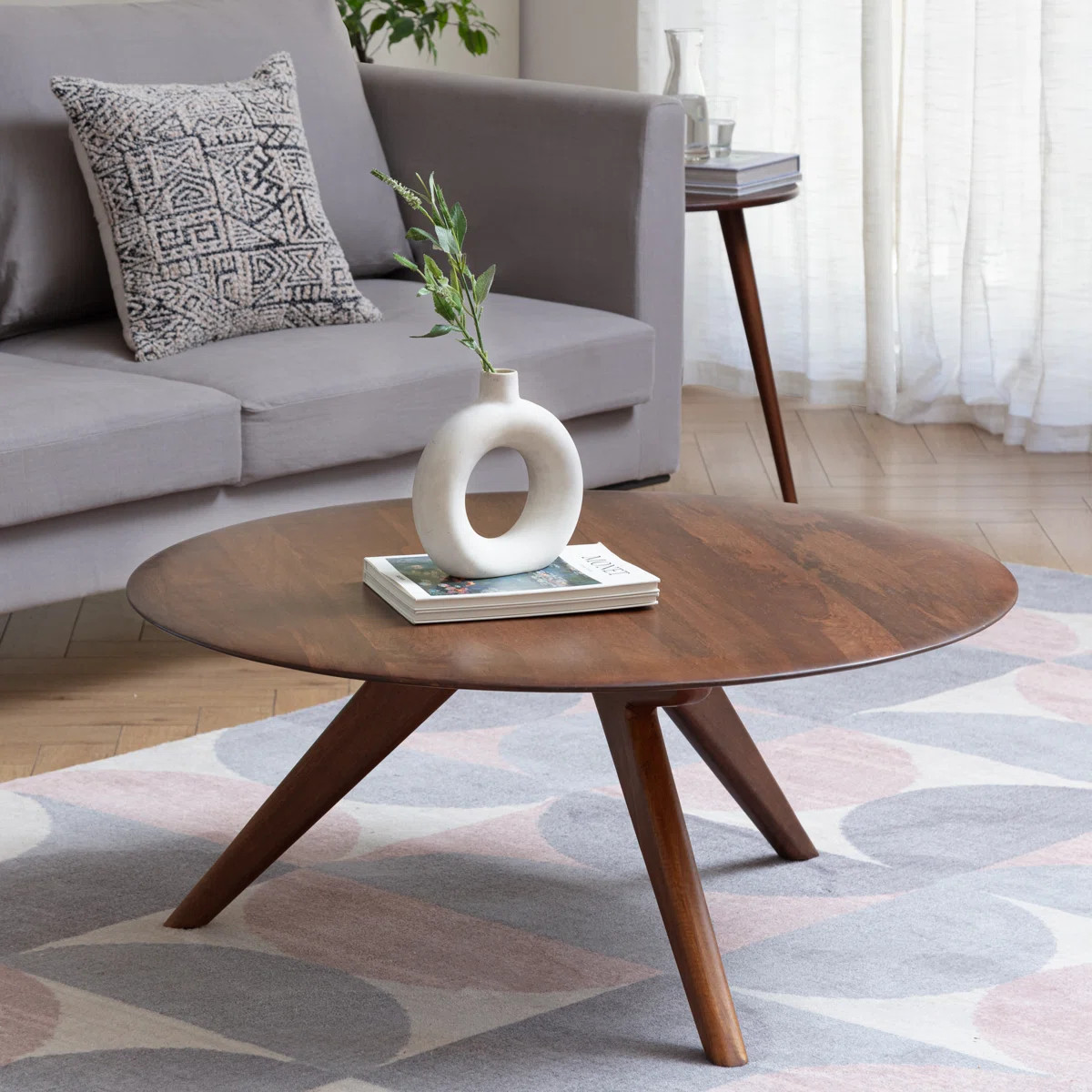 Kaysee 38" Round Solid Wood Coffee Table | Wayfair North America