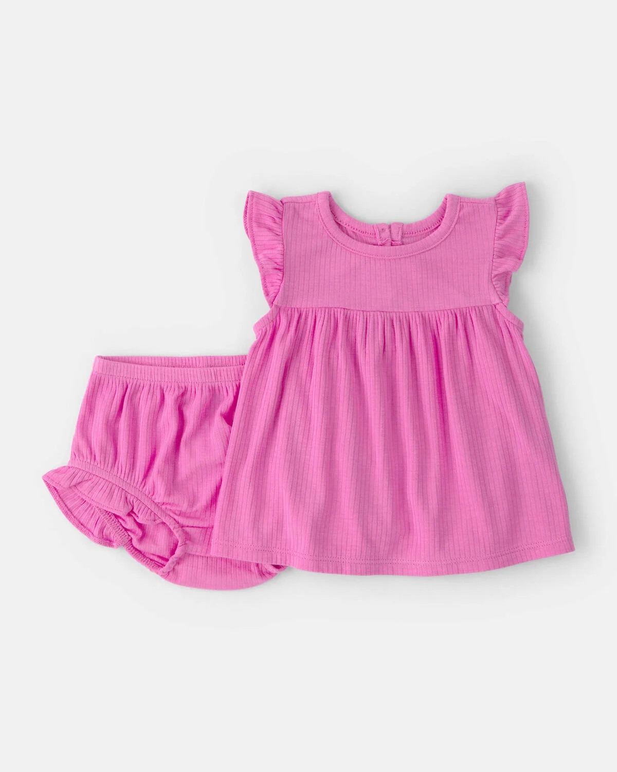 Baby Girl PurelySoft Flutter-Sleeve Top & Short Set - Pink | Carter's Inc