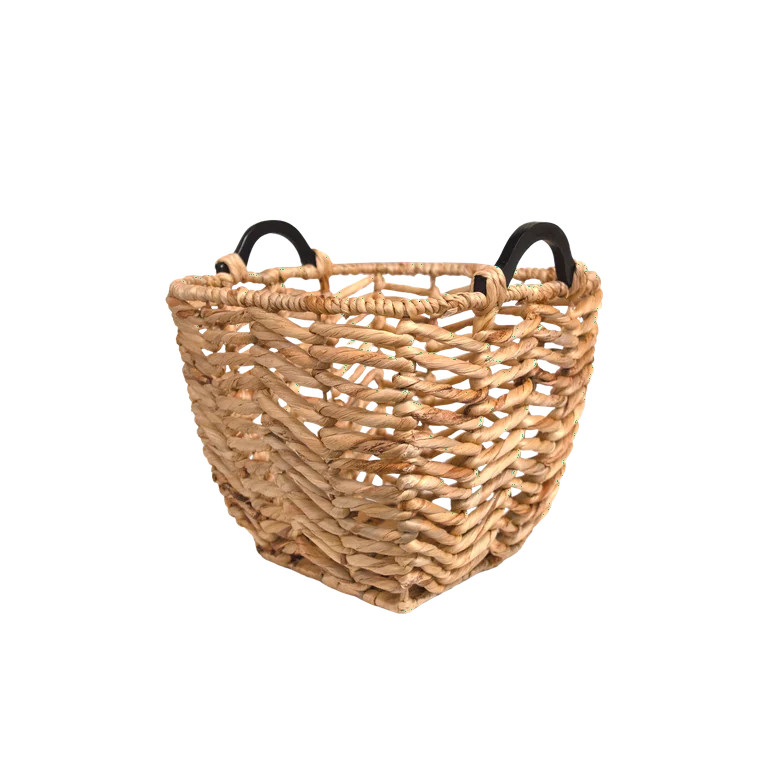 Mainstays Natural Brown Seagrass Storage Basket with Wooden Handles | Walmart (US)