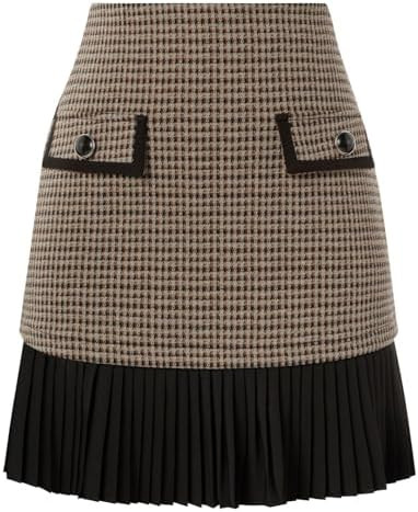 Kate Kasin Women's Plaid Mini Skirt, High Waist Pleated A-Line Skirts | Amazon (US)