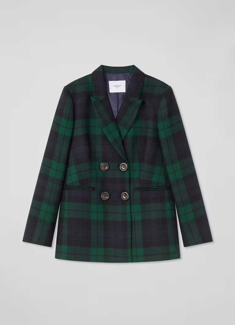 Mariner Navy & Green Blackwatch Tartan Tailored Jacket | L.K. Bennett (UK)