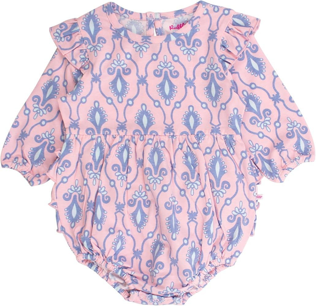 RuffleButts Toddler Girls Classic - Long Sleeve Bubble Romper | Amazon (US)