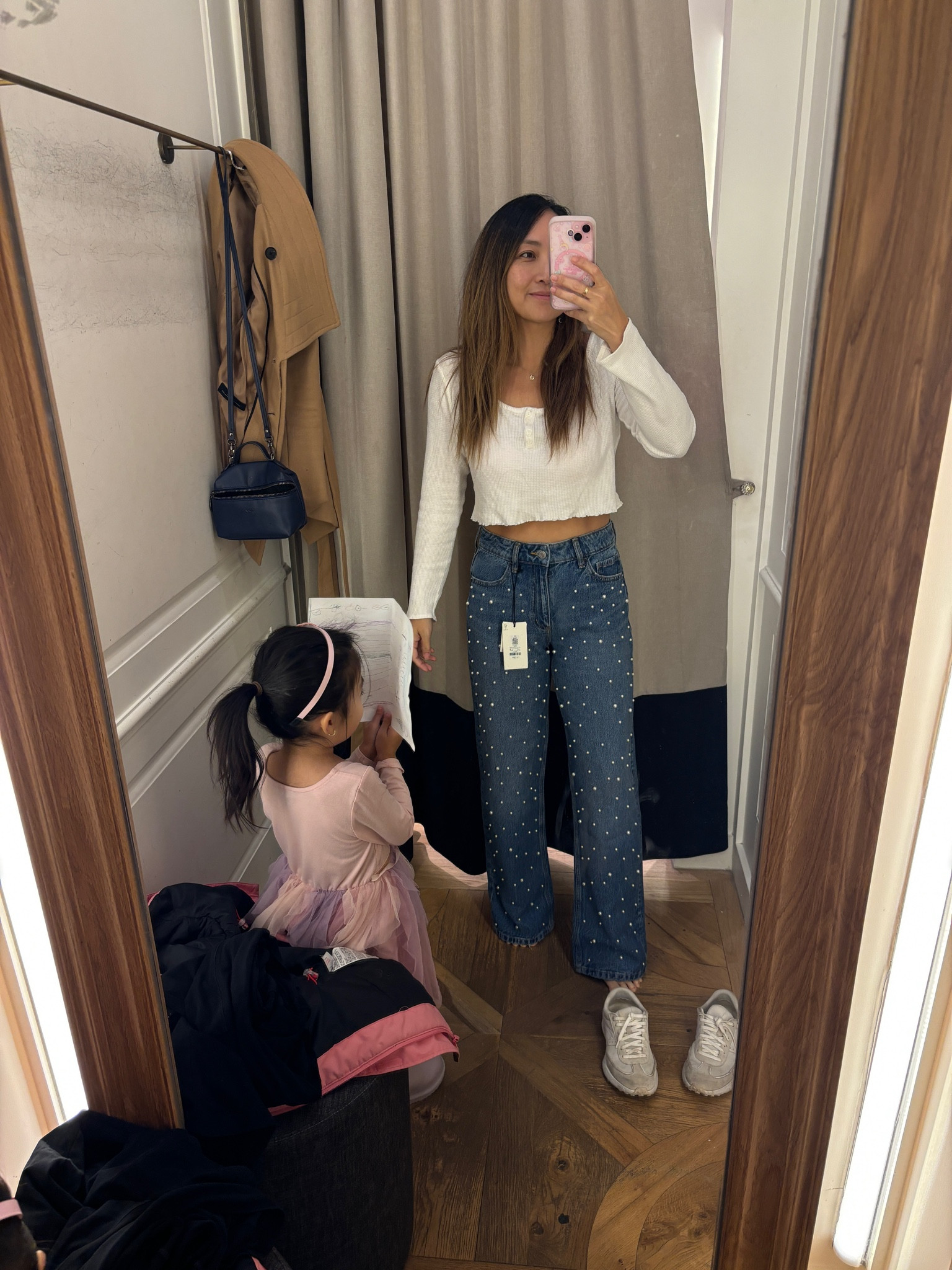 They run a bit bigger and they will stretch out. So i decided to go with the side 24. These are swim out fast!! With the pearls jeans this one 

#LTKautumn #LTKgiftguide #LTKcanada