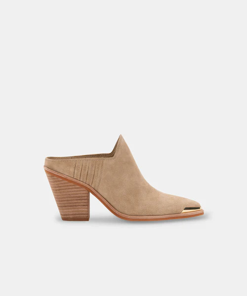 KATE HEELS IN MUSHROOM SUEDE | DolceVita.com