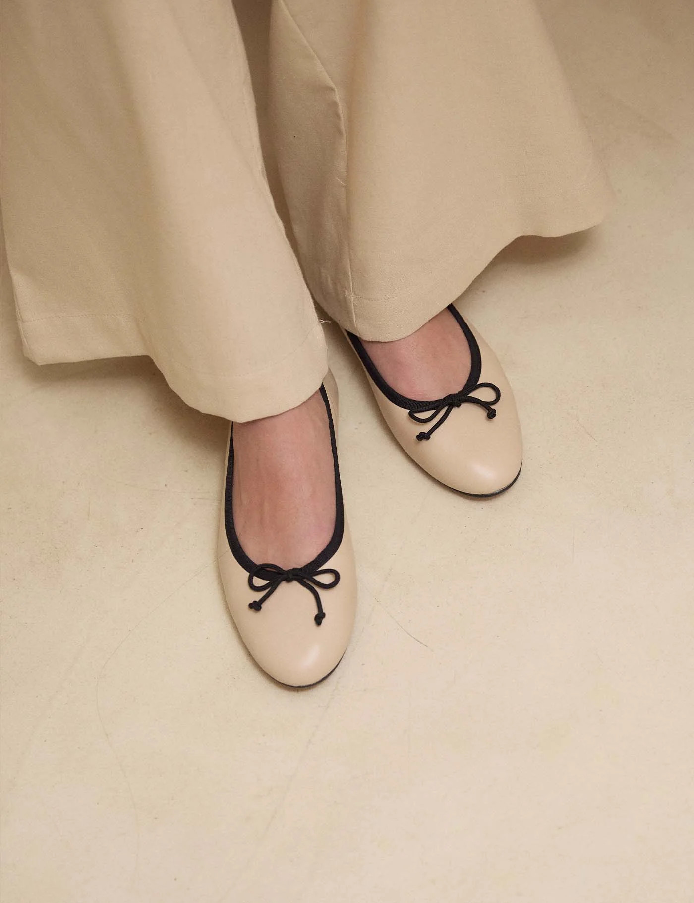 Ballet Flat Beige & Black by PARIS/64 | PARIS/64