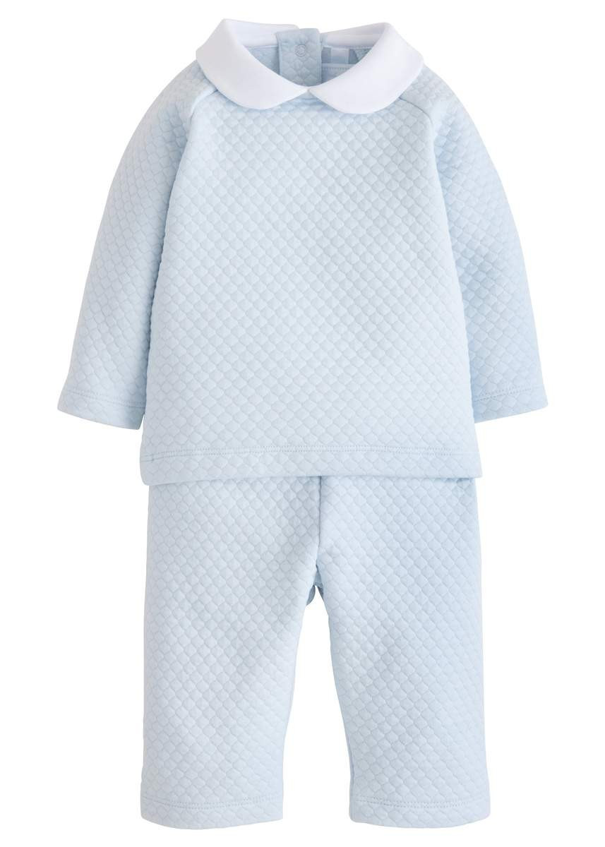 Quilted Pant Set - Light Blue | Little English