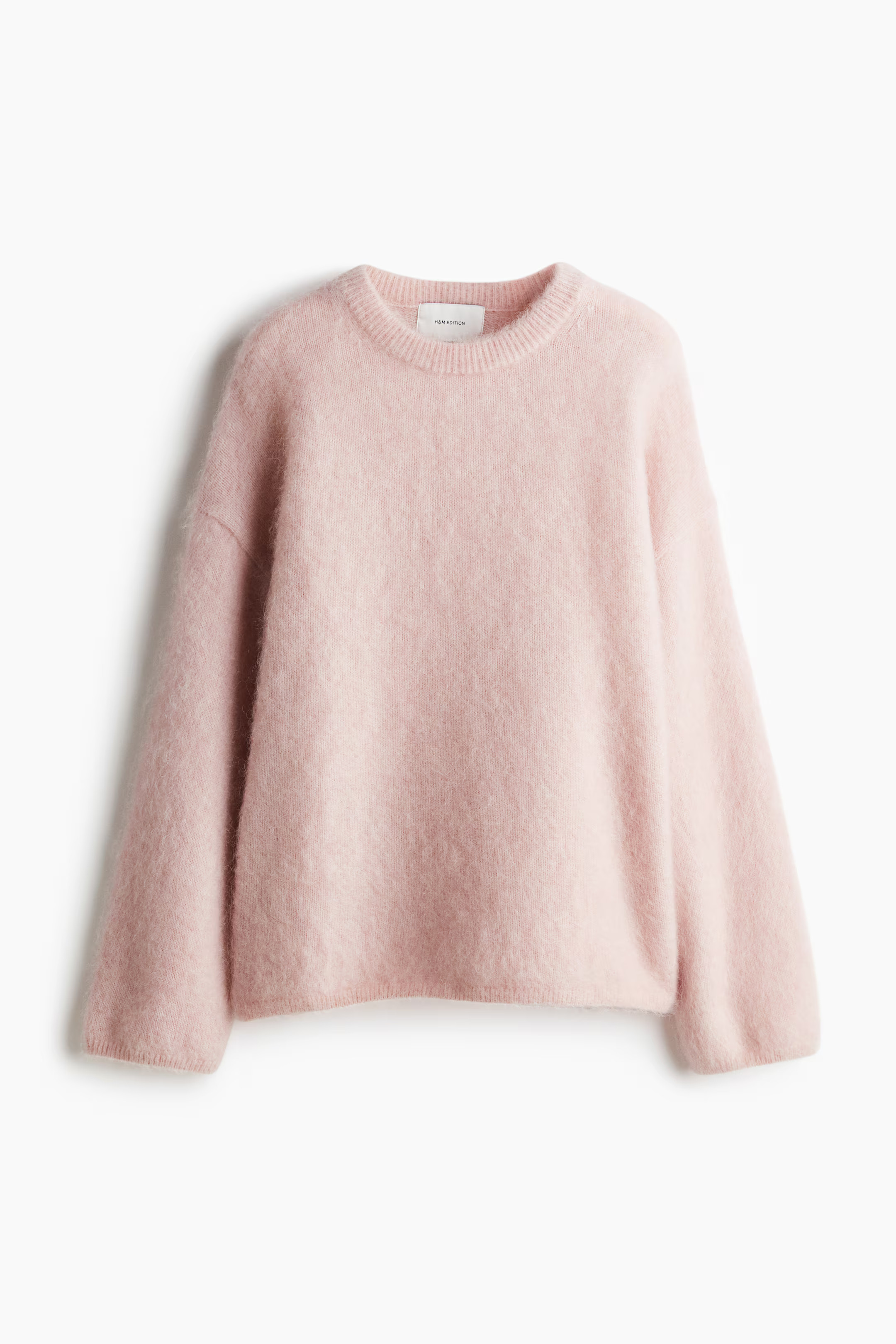 Oversized mohair-blend jumper - Round neck - Long sleeve - Light pink - Ladies | H&M GB | H&M (UK, MY, IN, SG, PH, TW, HK)