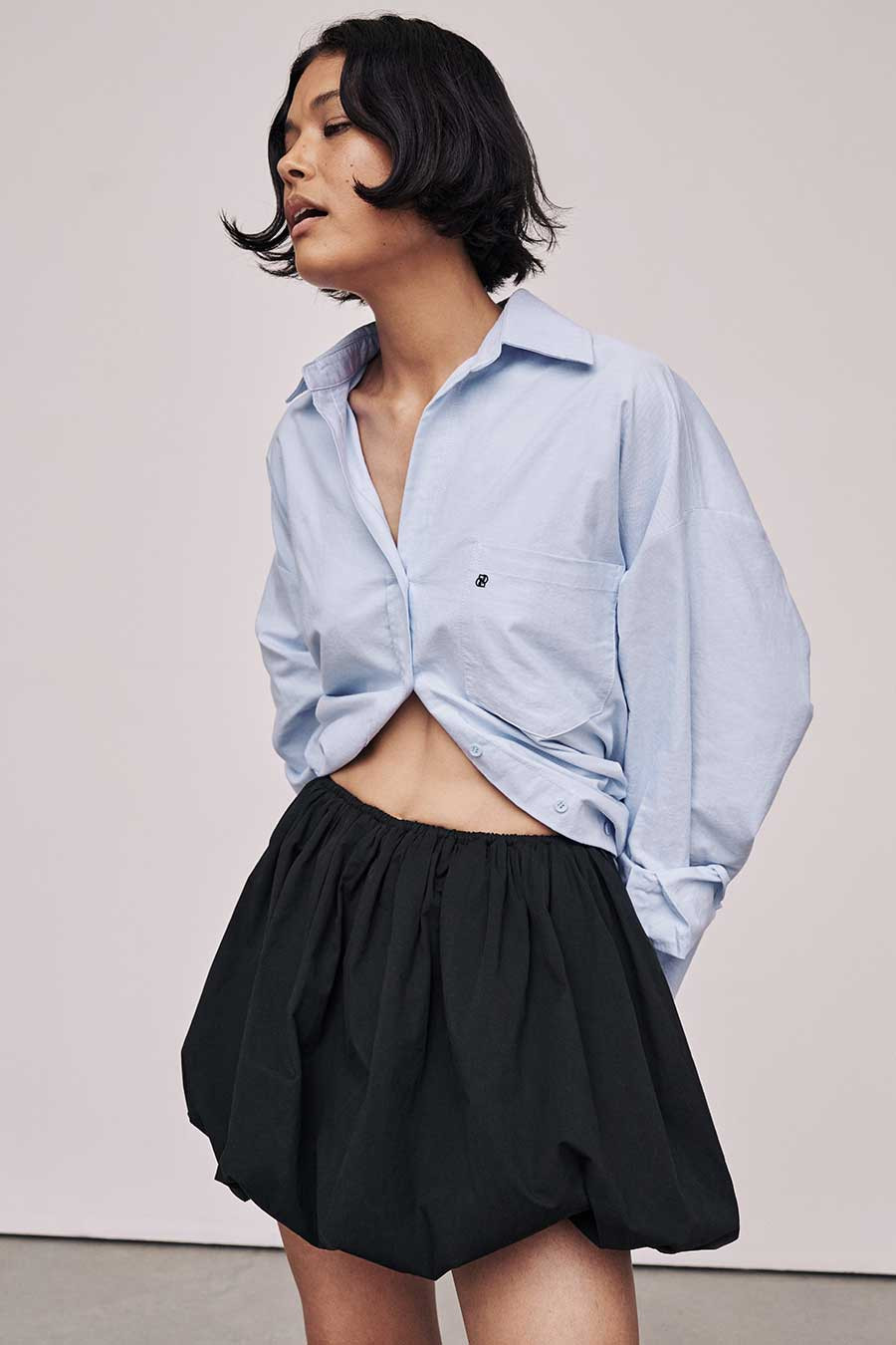 STEVIE BLACK BUBBLE MINI SKIRT | DISSH