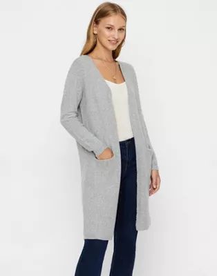Vero Moda longline cardigan in gray | ASOS | ASOS (Global)