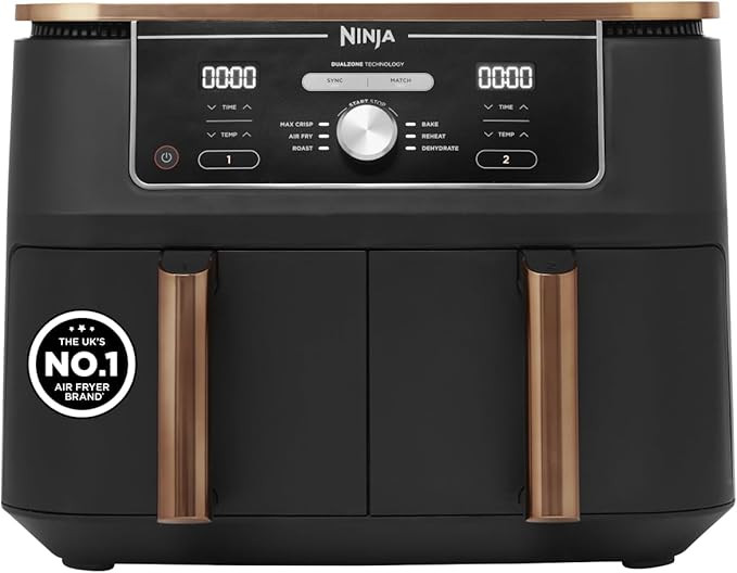 Ninja Foodi MAX Dual Zone Air Fryer, Amazon Exclusive, Tongs, 2 Drawers, 9.5L, 6-in-1, Use No Oil... | Amazon (UK)