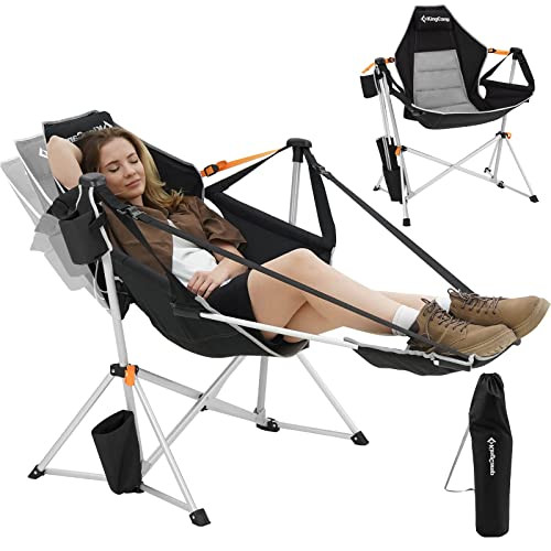 KingCamp Camping Chair, Hammock Chair, Folding Rocking Chair, Aluminum Adjustable Back Swing Chai... | Amazon (US)