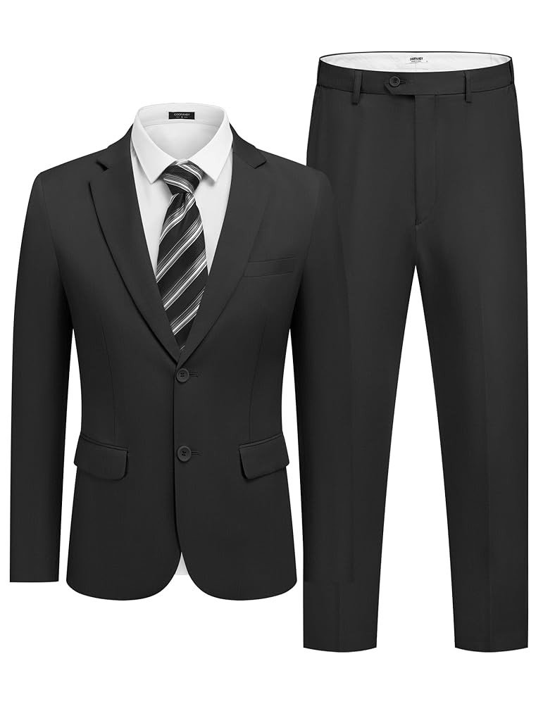 COOFANDY Mens 2 Piece Suit Slim Fit 2 Button Formal Jacket Suits Pants Set for Wedding Business P... | Amazon (US)