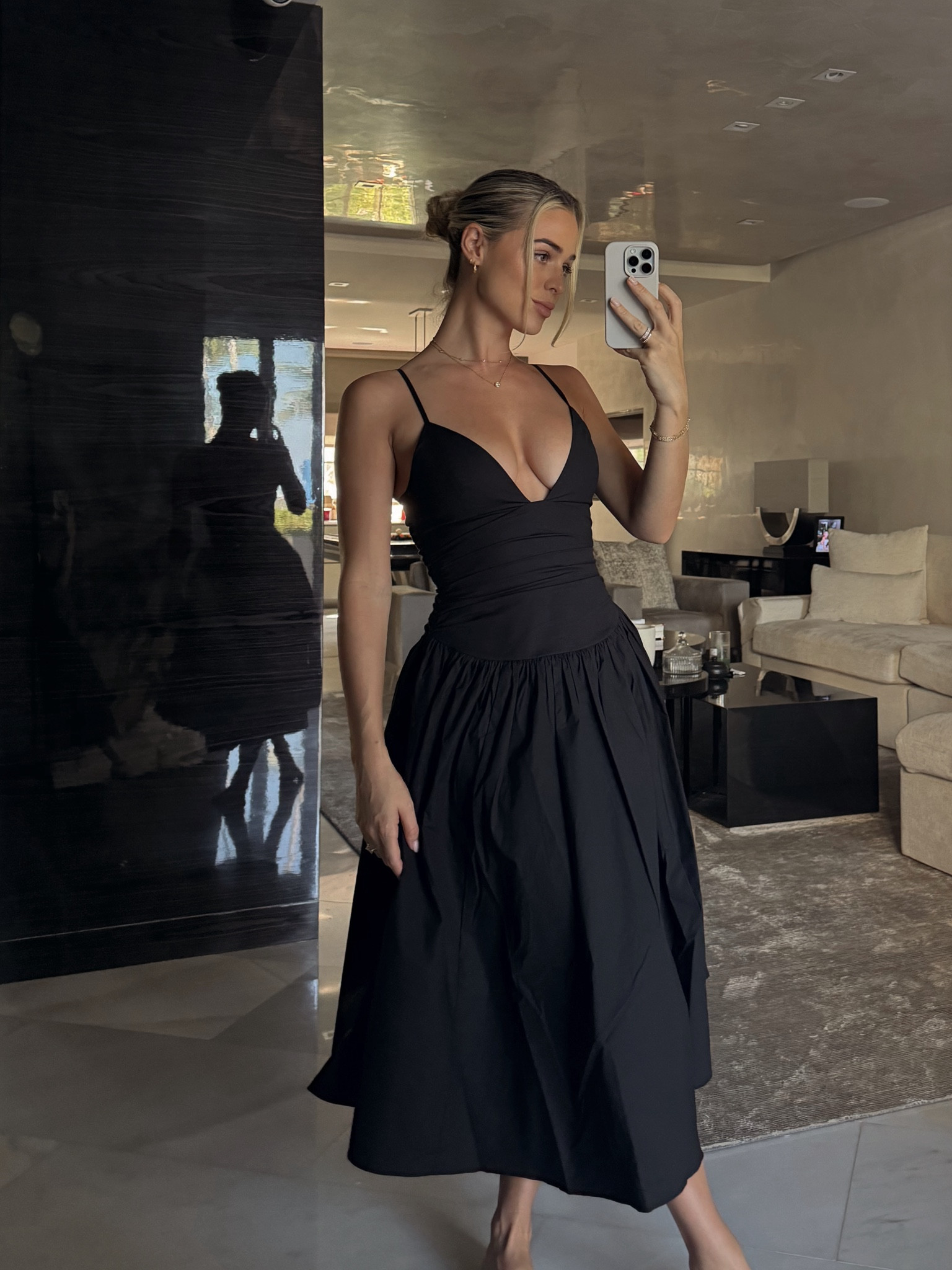 reyna bodycon midi dress Reina Cut Out Bodycon Midi Dress in Black