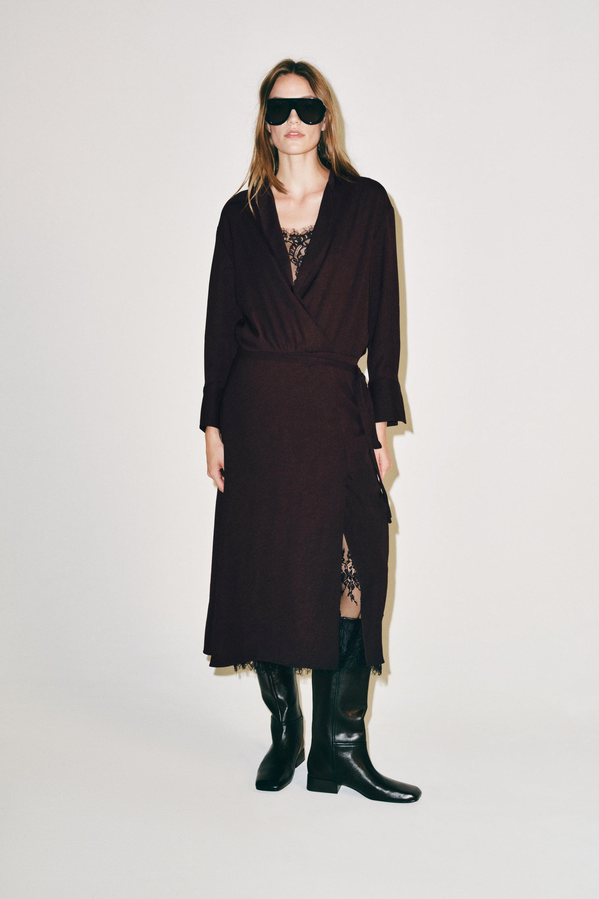 ZW COLLECTION LINGERIE-STYLE WRAP DRESS | Zara US