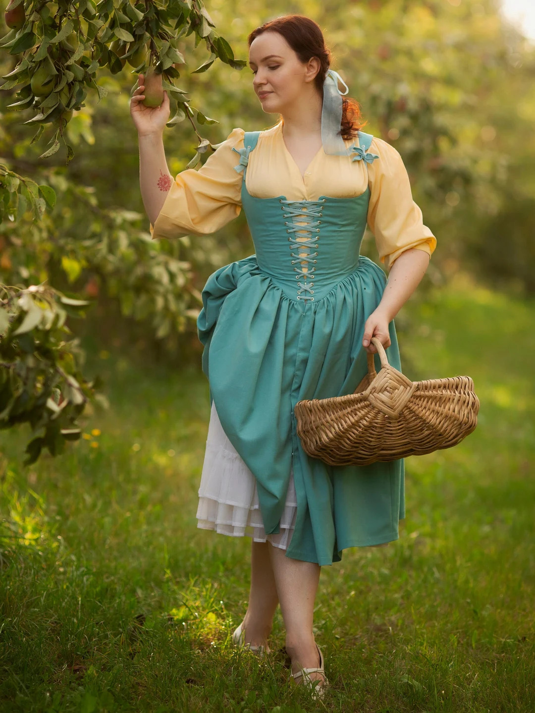 18th Century Style Corset Dress: Wool/Linen Working Class Dress | Etsy (US)