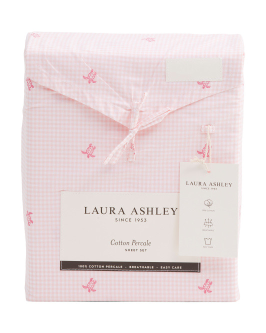 Cotton Turtle Gingham Sheet Set | TJ Maxx