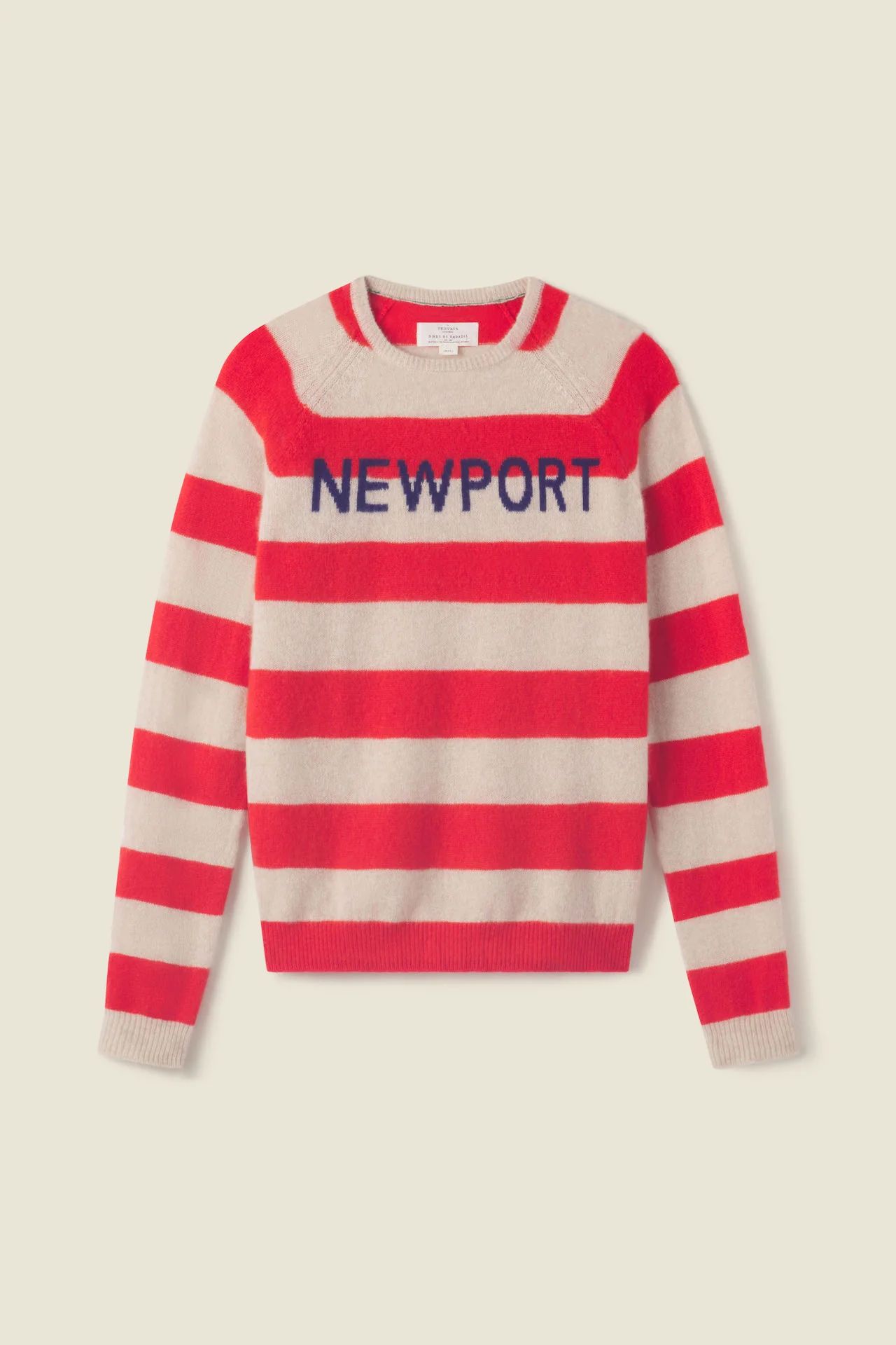 Renee Cashmere Crewneck Sweater Stripe Newport | TROVATA