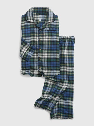 babyGap 100% Recycled Plaid Print PJ Set | Gap (US)
