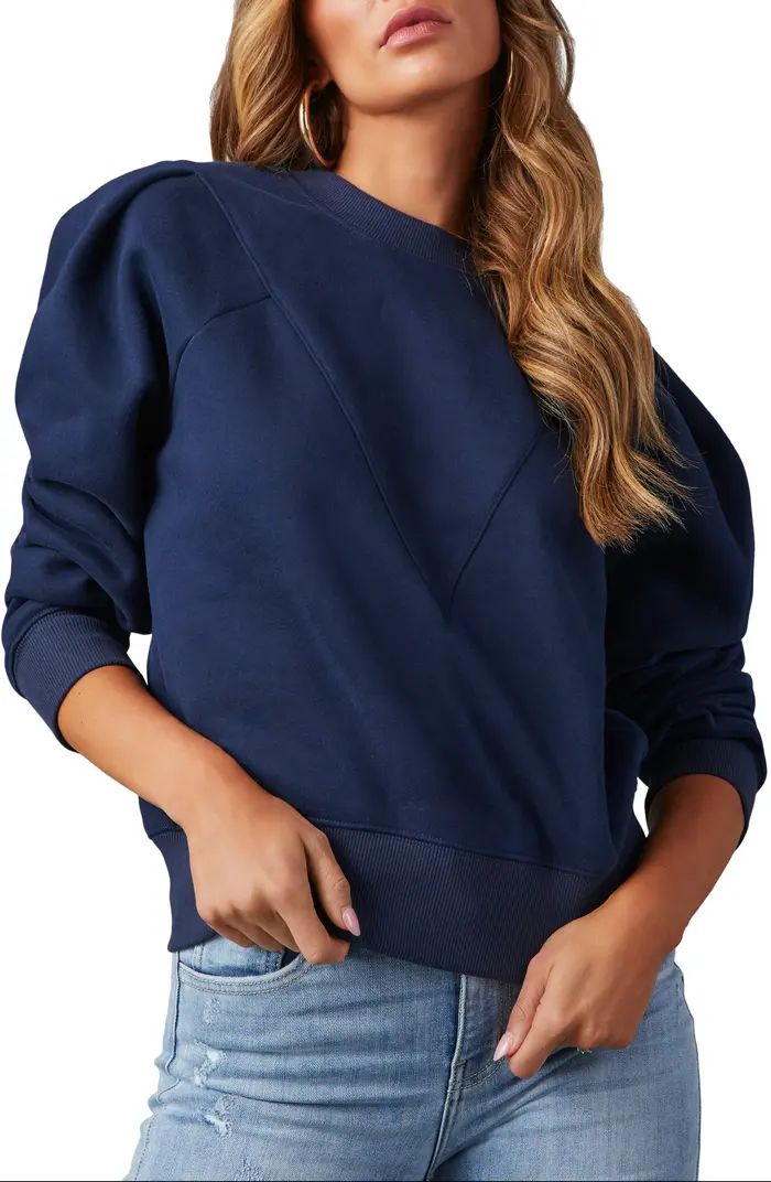 Huddy Puff Sleeve Cotton Sweatshirt | Nordstrom