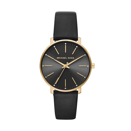 Michael Kors Pyper Three-Hand Black Leather Women's Watch (Model: MK2747) | Amazon (US)