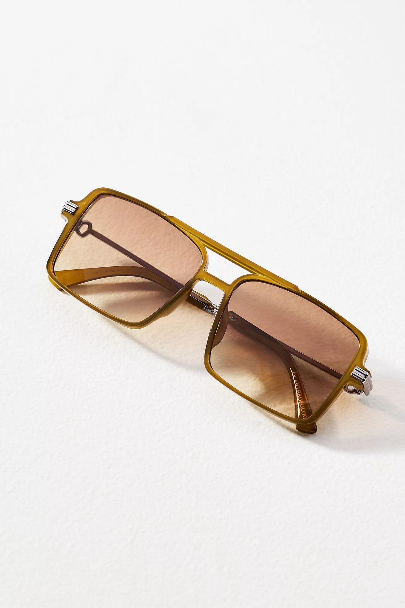Anglo Oversized Yellow Aviator Sunglasses | Anthropologie (US)