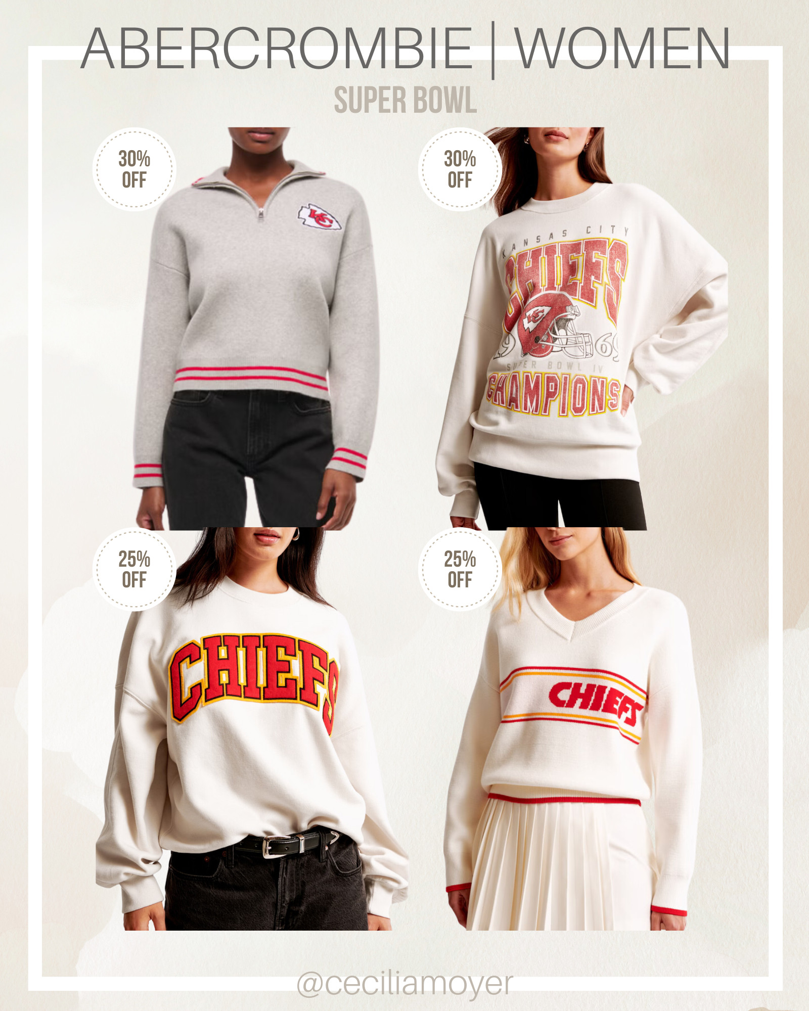 Abercrombie sale on NFL gear - Super Bowl Kansas City Chiefs - graphic sweatshirts - womens fashion 
game day

 

#LTKSaleAlert #LTKParties #LTKFindsUnder100