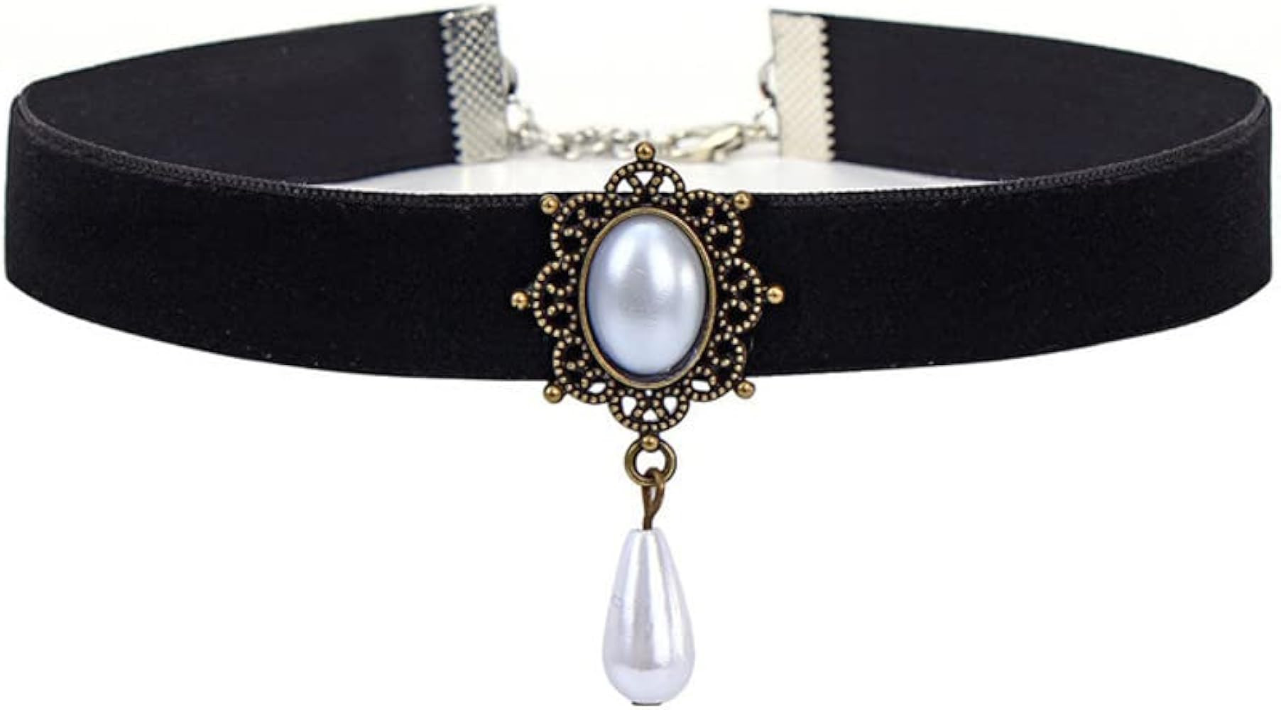 Vintage Black Velvet Choker Necklace for Women Gothic Victorian Crystal Charms Adjustable Chain N... | Amazon (US)