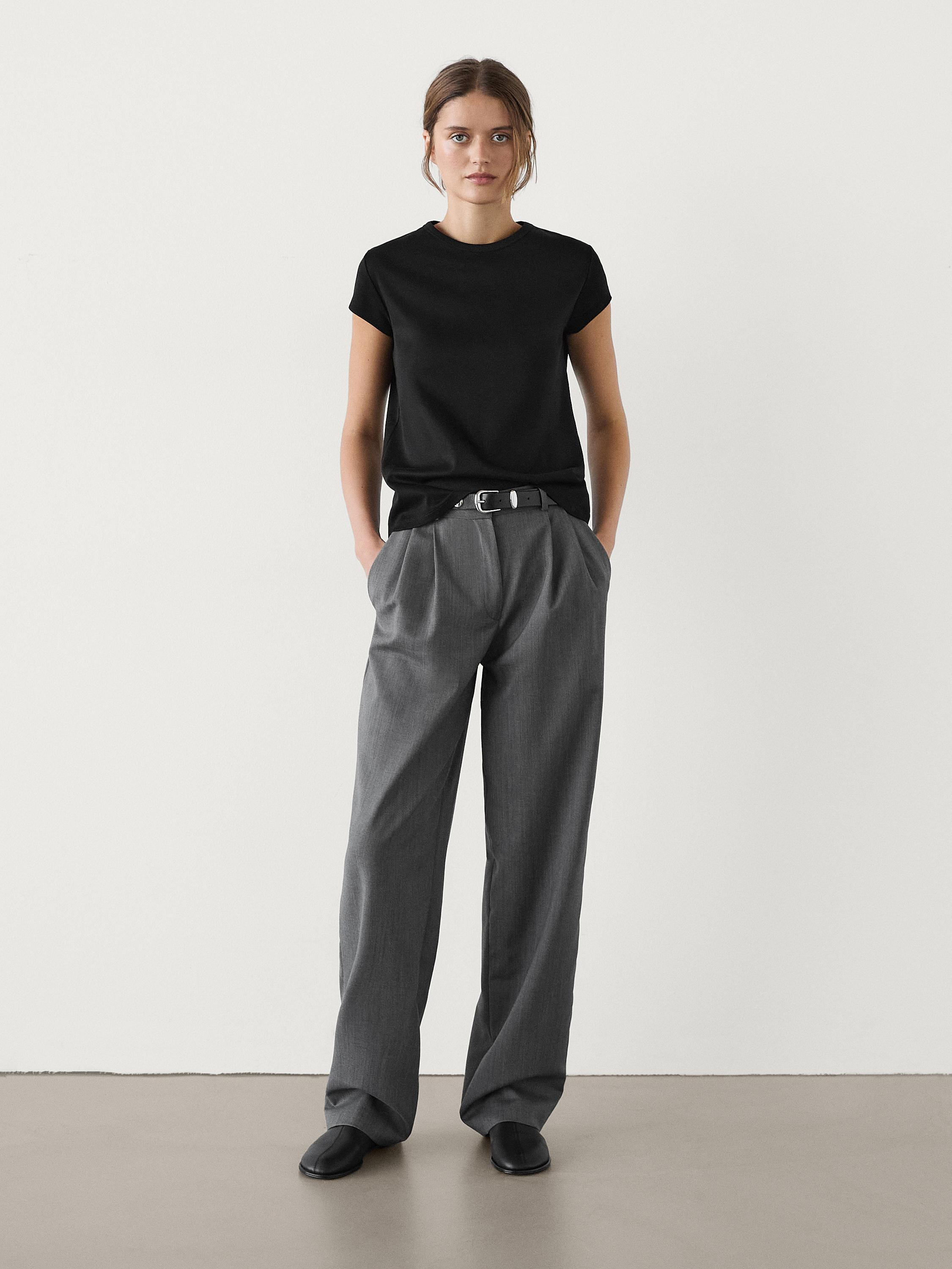 T-Shirt aus 100 % mercerisierter Baumwolle | Massimo Dutti DE