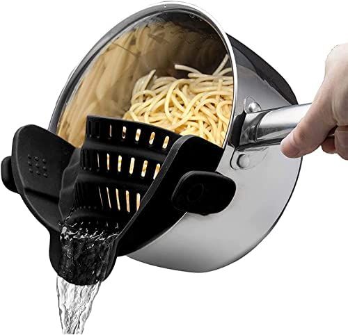 Clip on Strainer for Pots Pan Pasta Strainer, Silicone Food Strainer Hands-Free Pan Strainer, Cli... | Amazon (US)