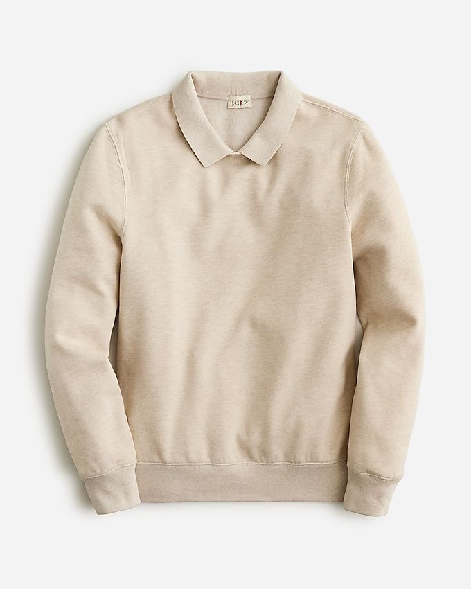 Piqué fleece collared sweatshirt | J.Crew US