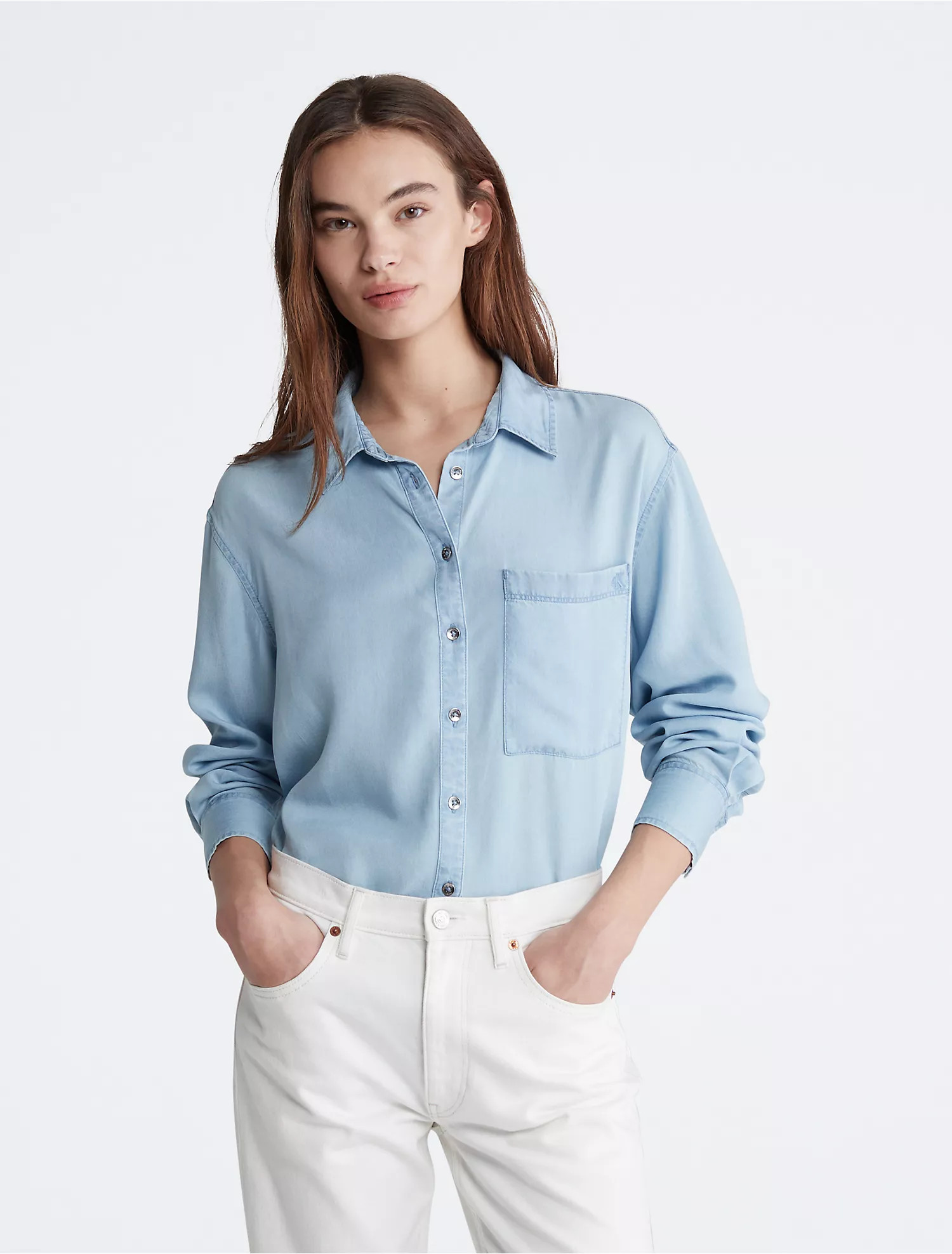 Boyfriend Fit Button-Down Shirt | Calvin Klein | Calvin Klein (US)
