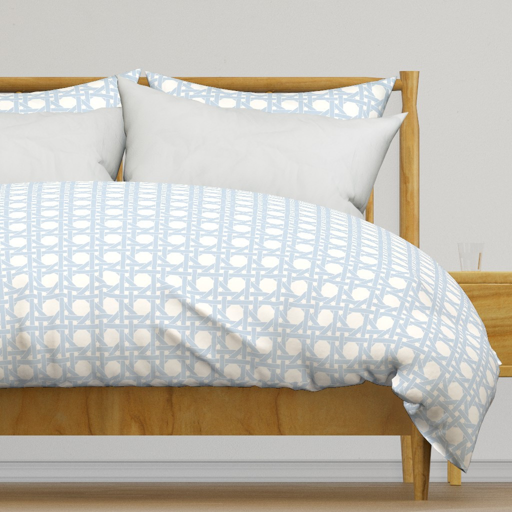 Geometric Cane Weave - Soft Light Blue - Medium Duvet Cover | Spoonflower | Spoonflower