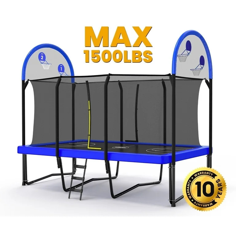 Zupapa 1500LBS Weight Capacity Rectangle Trampoline Basketball Hoop 10x17FT 9X15FT 8X14FT Outdoor... | Walmart (US)