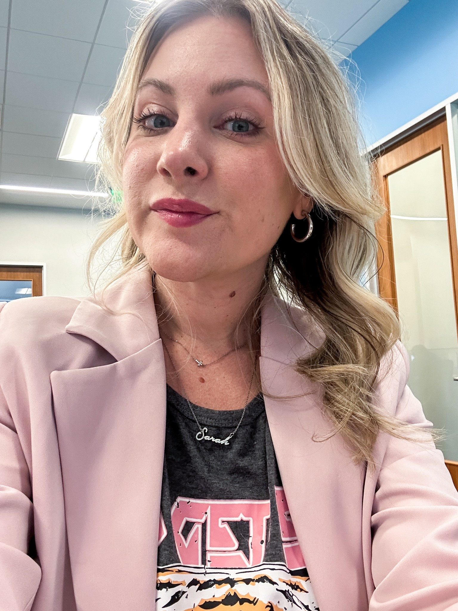What I wear to the office. Easy business casual outfit - throw a blazer over a graphic tee! I always feel put together yet modern in this pairing. 

#LTKMidsize #LTKStyleTip #LTKWorkwear