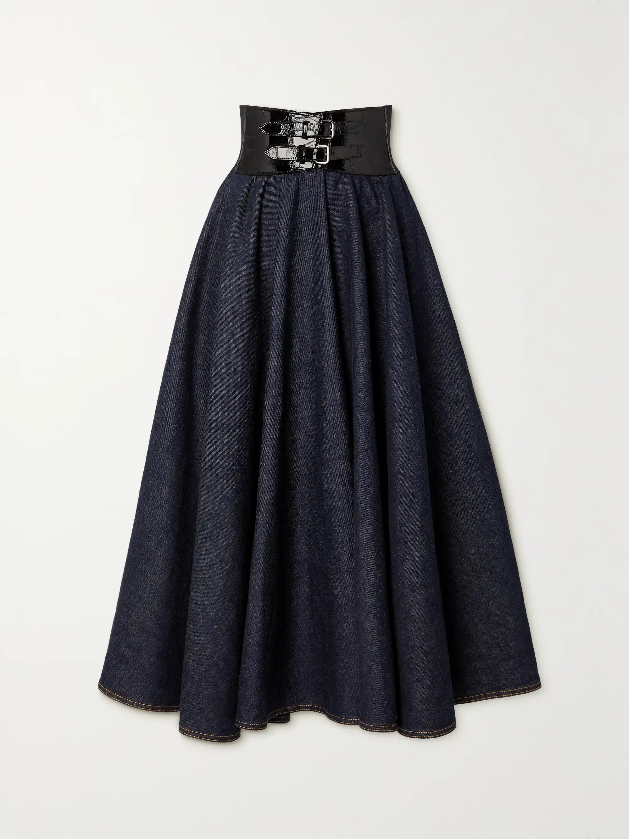 Archetypes belted denim midi skirt | NET-A-PORTER (UK & EU)