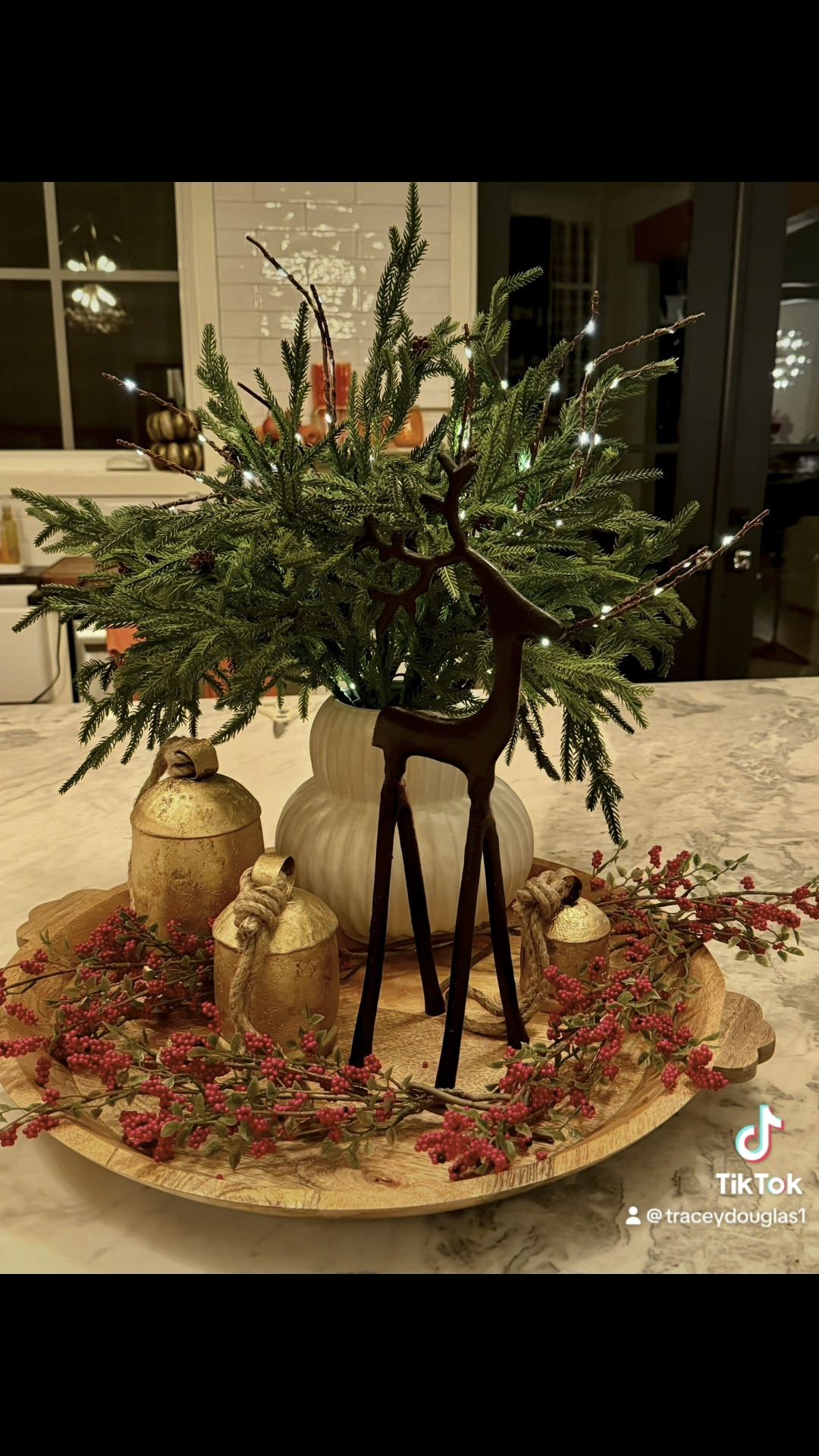Christmas centerpiece idea!  All from Amazon and Target!  The exact deer I used is sold out so linked similar options,  #christmasdecor 

#LTKVideo #LTKHoliday #LTKSeasonal