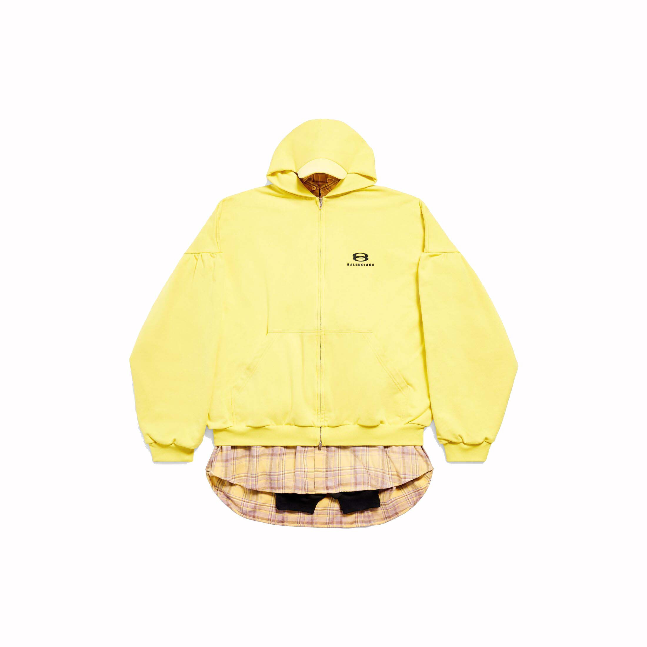 Men's Balenciaga Unity Sports Icon Layered Hoodie Oversized in Yellow/Black | StockX