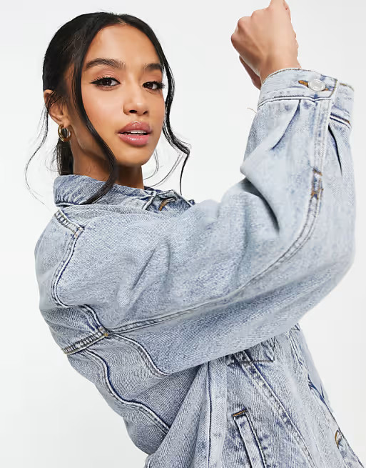 Don't Think Twice Petite oversized denim jacket | ASOS (Global)