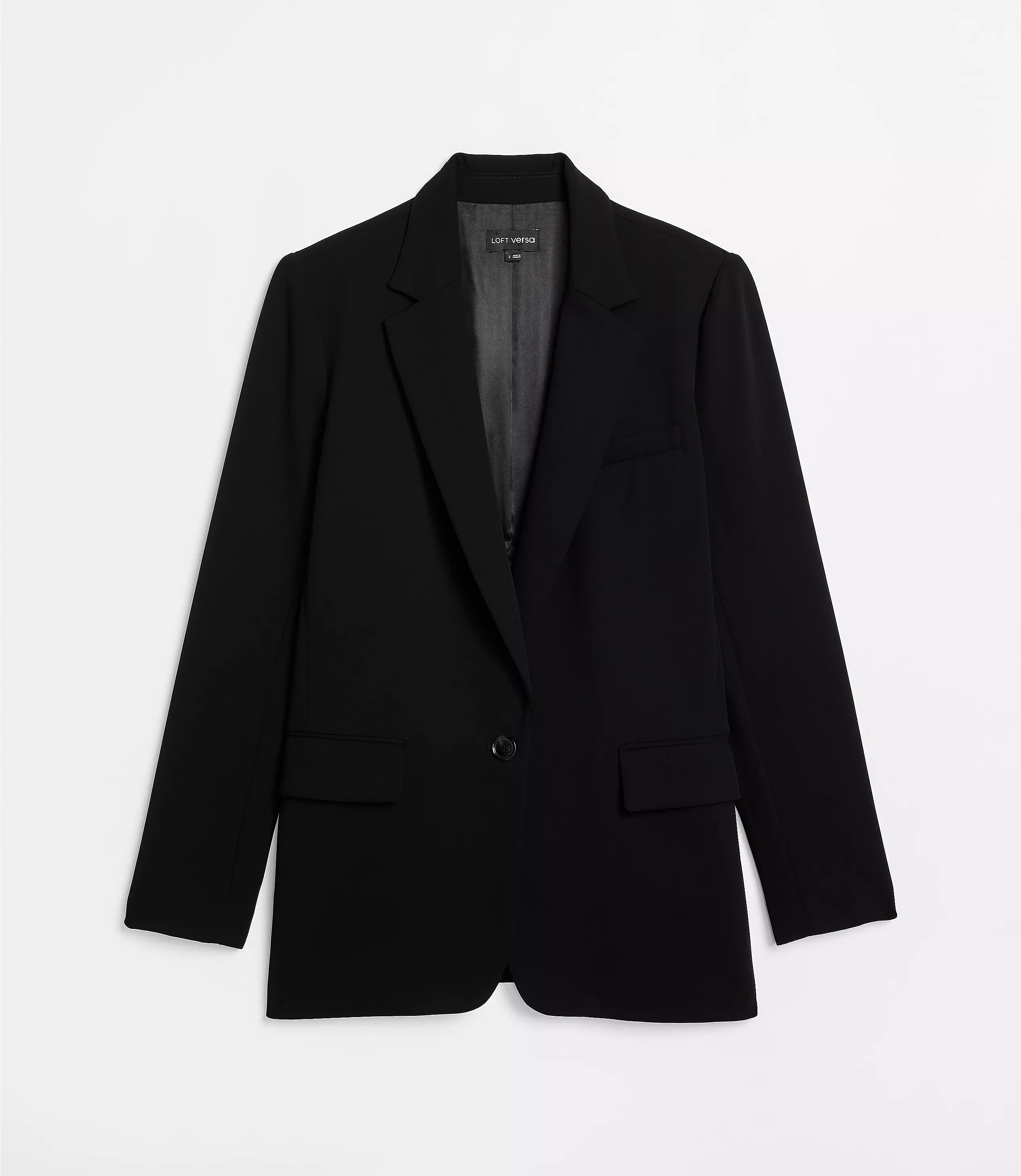 Petite LOFT Versa Crepe Drape Relaxed Blazer | LOFT