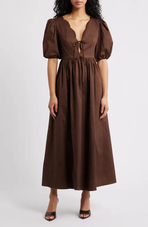 Petal & Pup Karla Maxi Dress in Bitter Chocolate at Nordstrom, Size 14 | Nordstrom