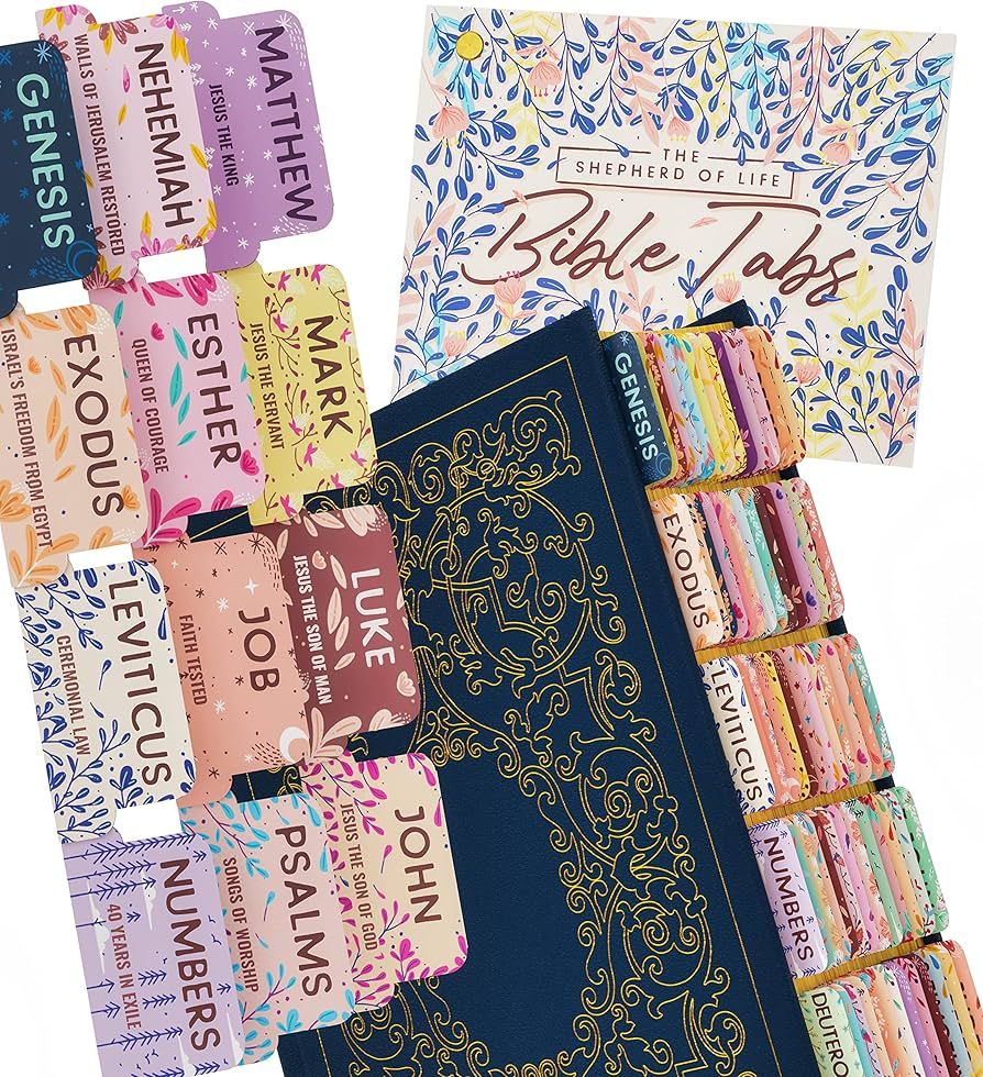 Bible Tabs Soft Pastel - Soul Nourishing Book Summaries - 66 Peel-and-Stick SilkTouch Laminated B... | Amazon (US)