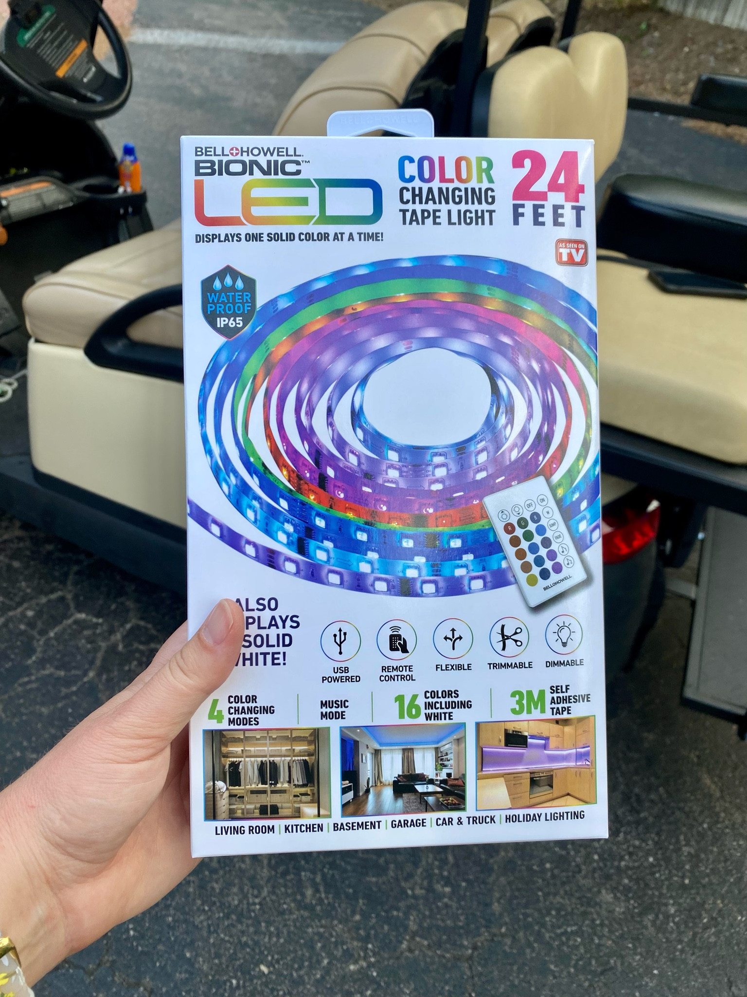 Chris installed these lights on the frame under the golf cart. It lights up the road, so cool & we are more visible at night!

#LTKfamily #LTKmens