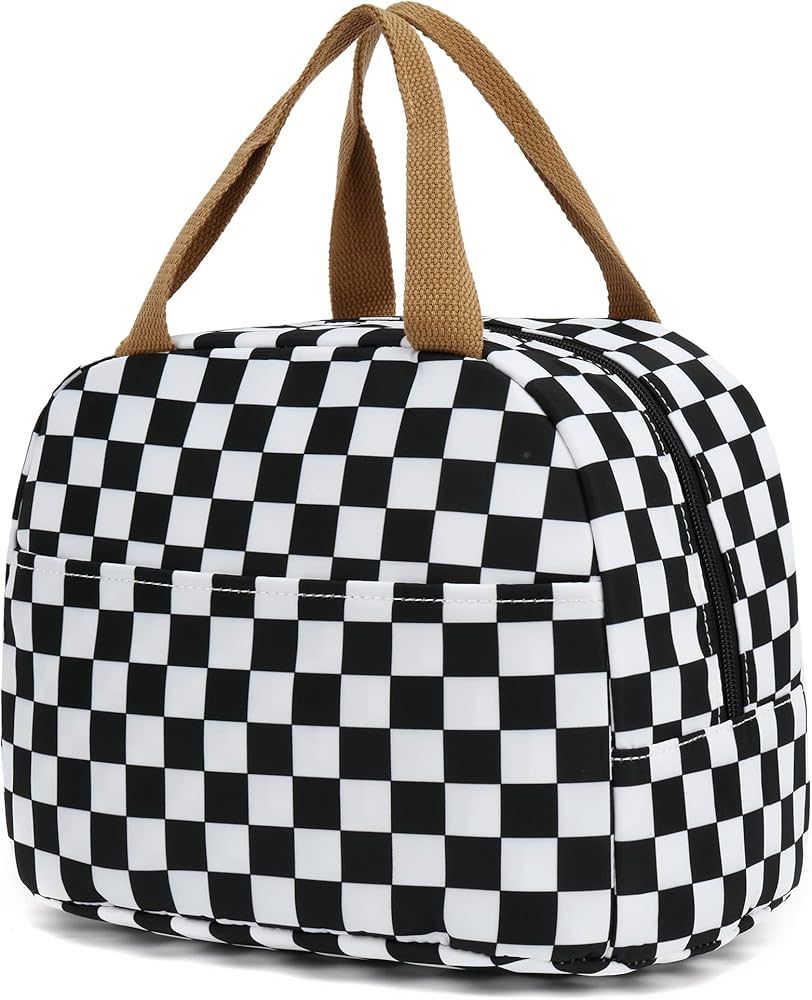 Yusudan Checkered Lunch Bag for Women Girls, Reusable Insulated Picnic Tote Bags for Adults Kids ... | Amazon (US)