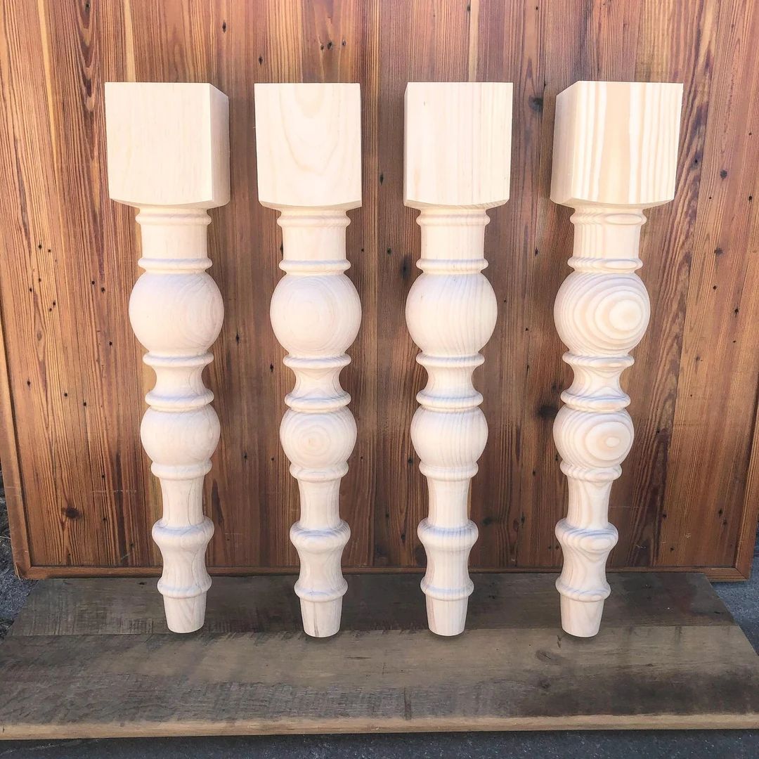 Modern Chunky Farmhouse Dining Legs - 5" x 29" - Knotty Pine - Set of 4 - Made in NC | Etsy (US)