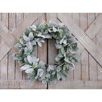 Lambs Ear Wreath - Eucalyptus & Summer For Front Door Year Round Farmhouse | Etsy (US)