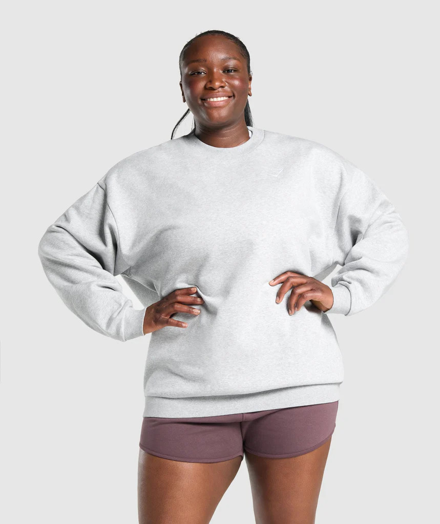 Gymshark Training Oversized Sweatshirt - Light Grey Marl | Gymshark (Global)