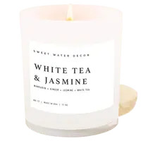 White Tea and Jasmine Candle | 11 oz Non-Toxic Scented Candle | Sweet Water Decor, LLC