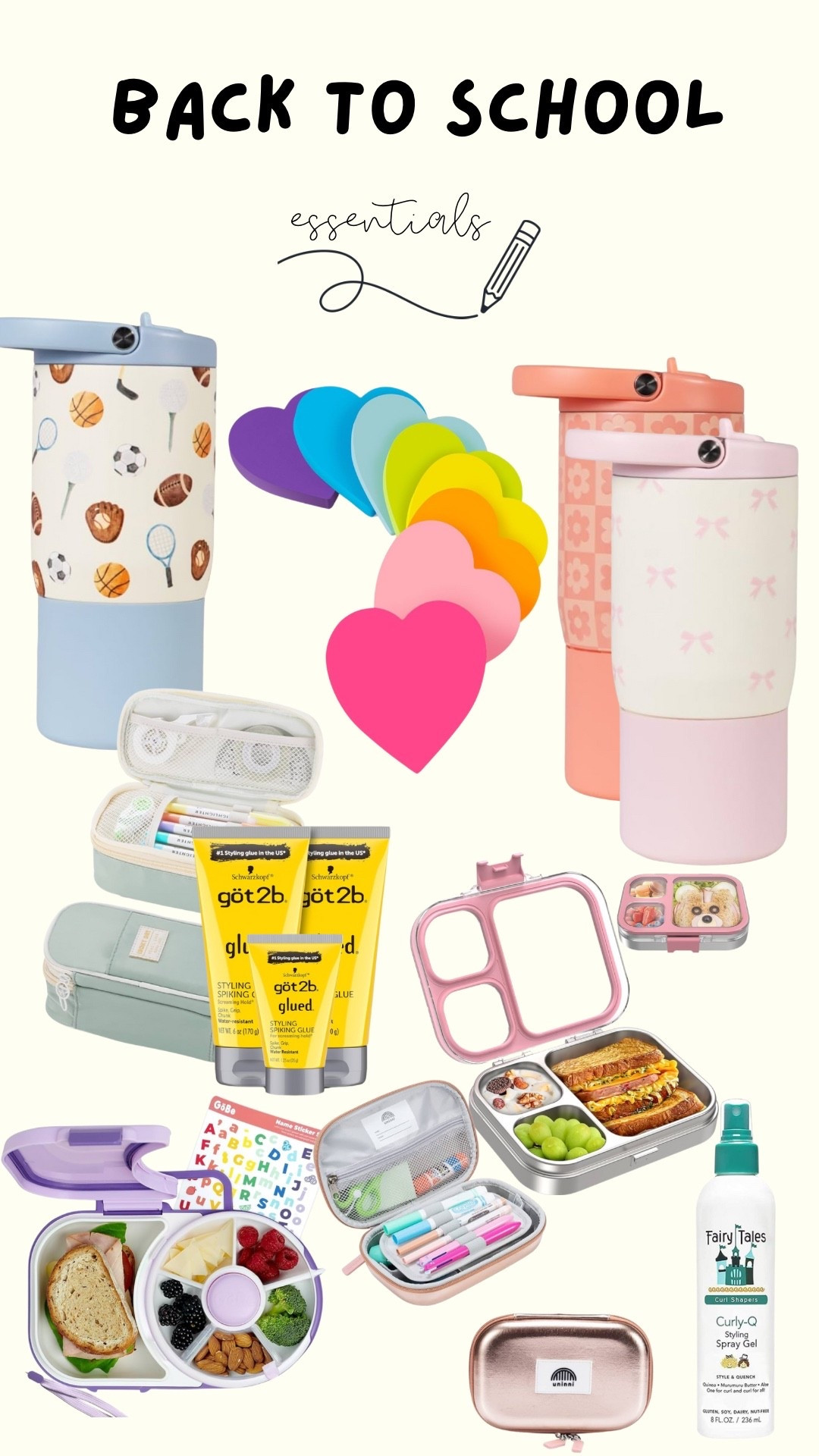 Back to school essentials, prep
Stainless steel bentgo lunchbox and water bottles 
Lunch box notes
Prechool, kindergarten, elementary, starting school 
Kids hair styling, boys hair gel, girls curly hair spray 
Pencil boxes 

#LTKFamily #LTKautumn #LTKFindsUnder50