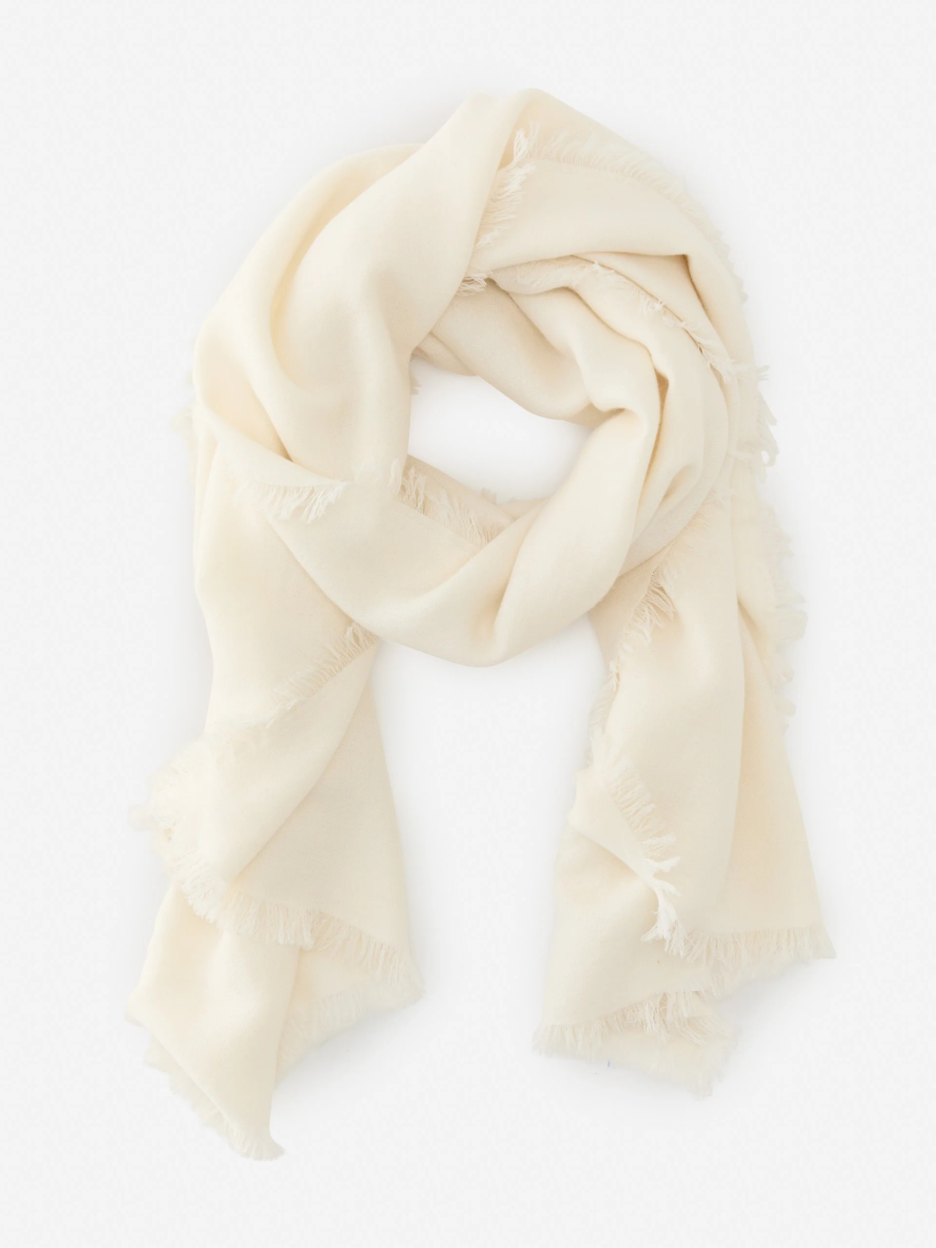 J.McLaughlin Women's Carey Cashmere Scarf Ivory | J.McLaughlin